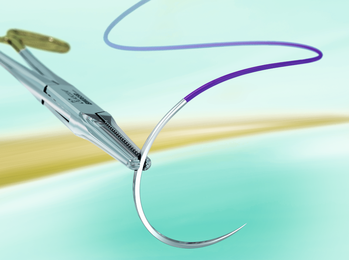 MONOMAX фіолетовий, USP 0 (3,5), 150см колюча голка 1/2 кола, посилена голка